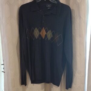 Dockers Dark Blue Argyle Casual Shirt